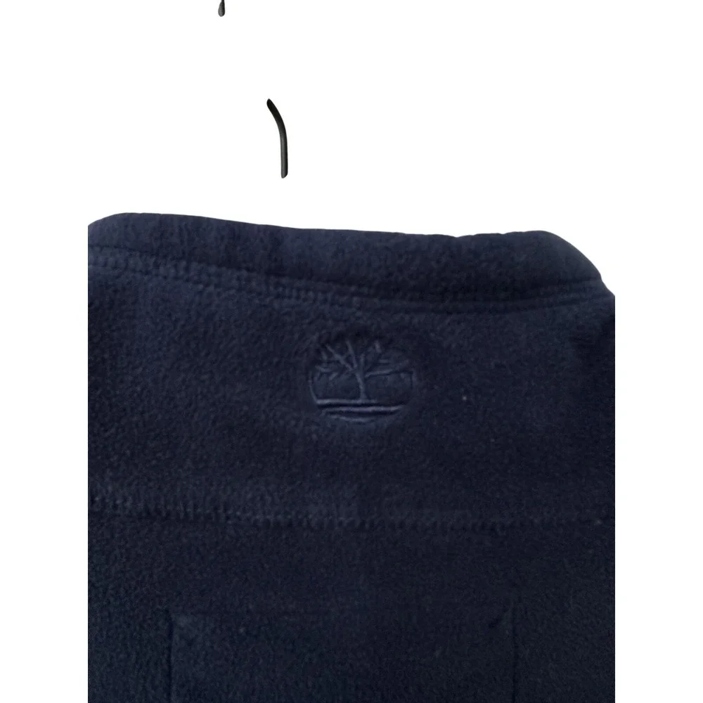 Timberland Fleece Pullover Large Navy Blue Quarter Zip‎ Contrast Pocket